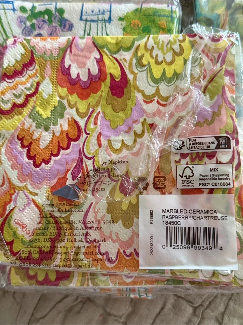 Caspari napkins 4 red berryFloral 11 strawberry 16 fern garden 17 pots  13 punch